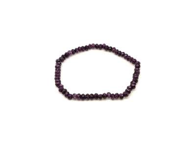 Achát tűz fazettált korong karkötő sötétlila 4×3 mm