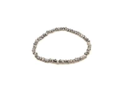 Achát tűz fazettált korong karkötő szürke 4×3 mm