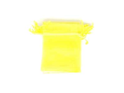 Organza ajándékszütyő citromsárga 7x9cm