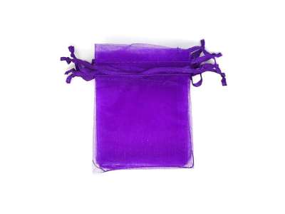 Organza ajándékszütyő lila 7x9cm