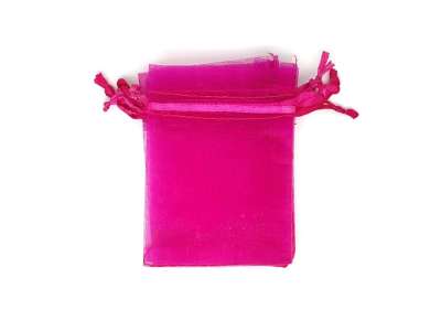 Organza ajándékszütyő pink 10x15cm