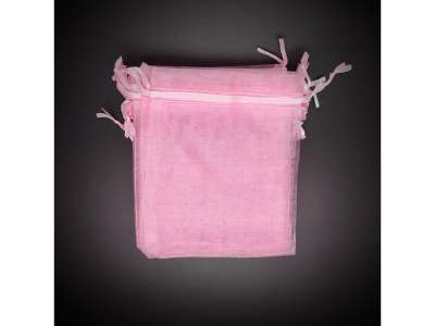 Organza ajándékszütyő rózsaszín 10x15cm