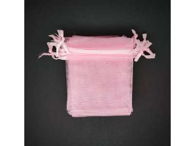 Organza ajándékszütyő rózsaszín 7x9cm