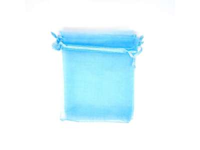 Organza ajándékszütyő világoskék 10x15cm