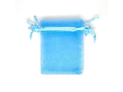 Organza ajándékszütyő világoskék 7x9cm