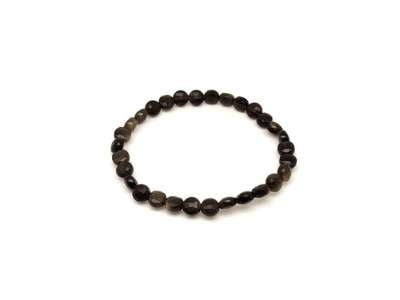 Arany obszidián fazettált korong karkötő 6×4 mm