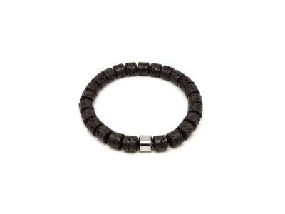 Bazalt korong karkötő ezüst köztessel 8–9 mm