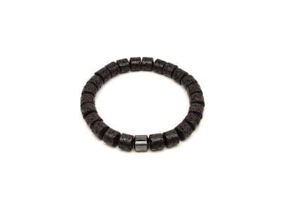 Bazalt korong karkötő hematit köztessel 8–9 mm