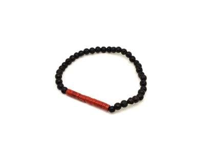 Bazalt vörös jáspis golyó korong karkötő 4–5 mm