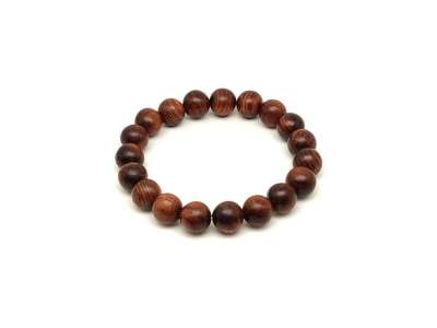 Barna fa golyó karkötő 10 mm