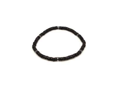 Bazalt ásvány karkötő hematit korong köztessel 4–5 mm