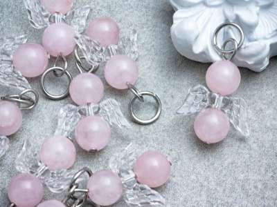 Angyal a Szívből rózsakvarc ásvány medál 100dbos csomag