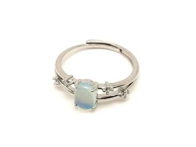 Energetizáló akvamarin ásvány gyűrű állítható 7x4mm