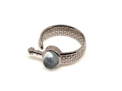 Harmonizáló labradorit ásvány gyűrű állítható 8x5mm