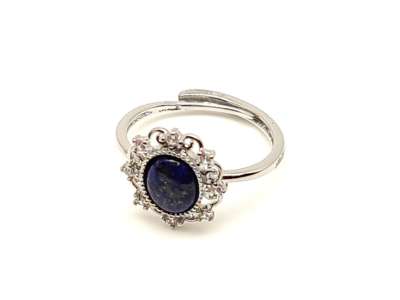 Harmonizáló lapis lazuli ásvány gyűrű állítható 9x7mm