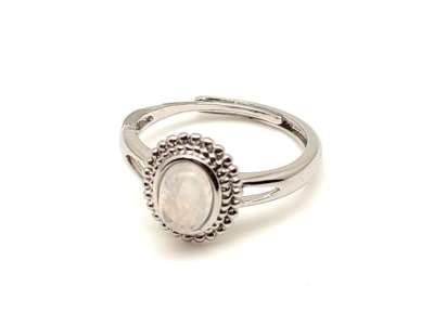 Intuíciót erősítő holdkő ásvány gyűrű állítható 8x5mm