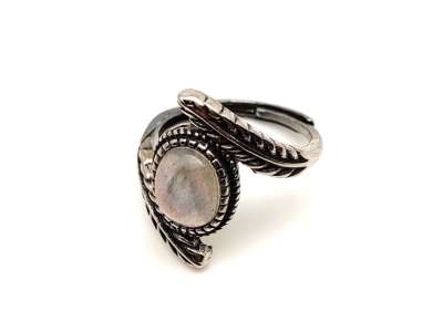 Lélekemelő labradorit ásvány gyűrű állítható 8x5mm