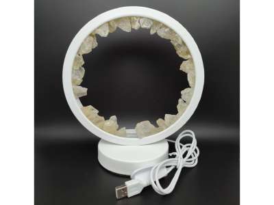 Lámpa USB Citromkvarc nyers kör 21x18cm