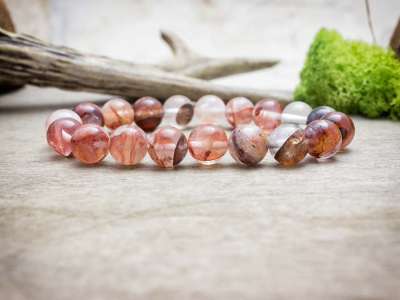 Pozitív gondolat hematoid kvarc ásvány karkötő