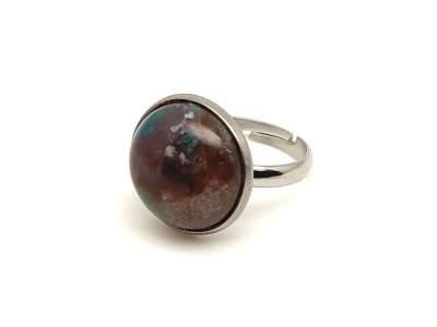 Földerő indiai achát állítható gyűrű kerek 16mm