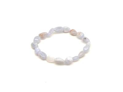 AB minőségű kalcedon pebble ásvány karkötő 6–10mm