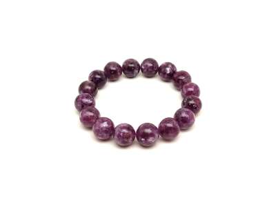 AA minőségű lepidolit golyós ásvány karkötő 12–13mm