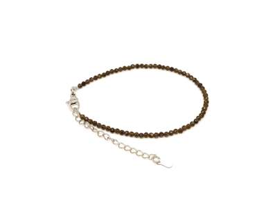 Fazettált arany obszidián golyós ásvány karkötő állítható kapoccsal 2–2,5mm