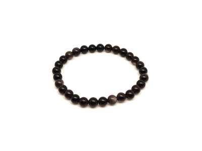 Ezüst obszidián golyós ásvány karkötő 6mm