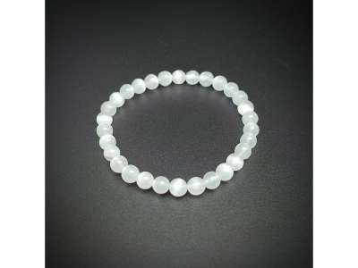 AB minőségű szelenit golyós ásvány karkötő 6mm