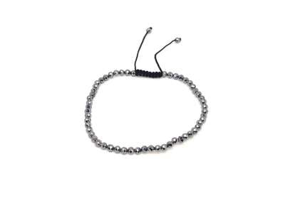 Fazettált szilícium golyós ásvány karkötő csúszócsomóval 4–5mm