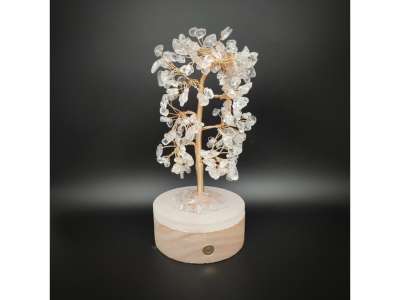 Hegyikristály elemes ásvány fa hangulatlámpa 20 cm