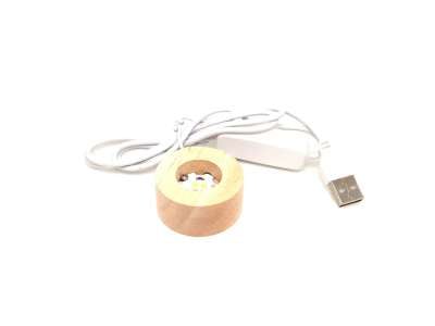 Fa talpas fehér LED talp ásványokhoz 4 cm mini kerek