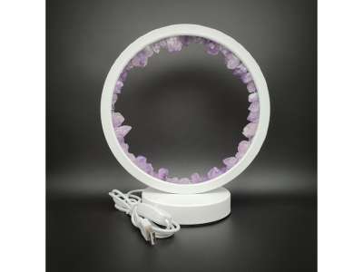 Ametiszt nyers kör ásvány hangulatlámpa 21×18 cm