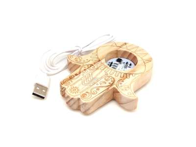 Fatima keze LED lámpa színváltós RGB fénnyel 10×6 cm