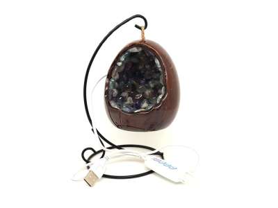 Fluorit tojás hangulatlámpa fém állvánnyal 10 cm