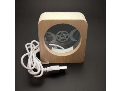 Gravírozott Istennő üveg fa hangulatlámpa 7×8 cm