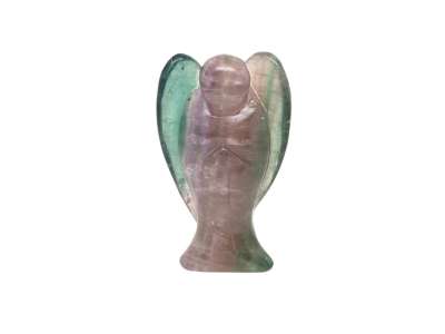 Fluorit angyal figura 10-12 cm – nagy lila-zöld ásvány dísztárgy