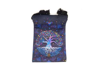 Kristályos életfa mintás szütyő – textil ajándéktasak 13x18 cm