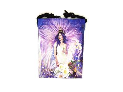 Angyal mintás szütyő – textil ajándéktasak 13x18 cm