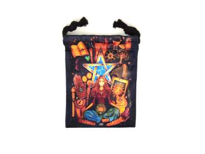 Csillagos istennő mintás szütyő – textil ajándéktasak 13x18 cm