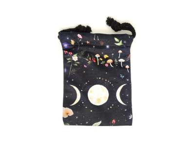 Kozmikus holdfázis mintás szütyő – textil ajándéktasak 13x18 cm