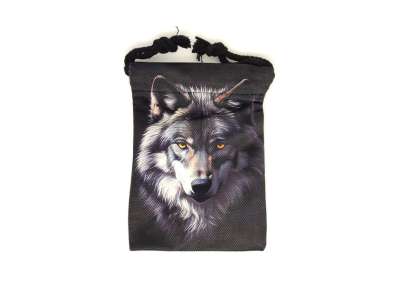Farkas mintás szütyő – textil ajándéktasak 13x18 cm