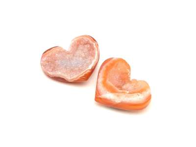 Karneol geódás ásványszív 5 cm „Parázs
