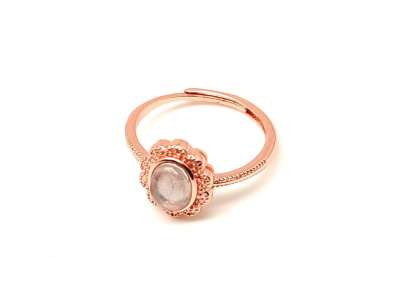 Labradorit gyűrű virág 11x10 mm, rozéarany, állítható „Éjféli Nap