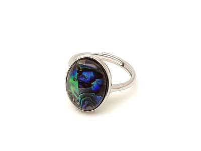 Abalon gyűrű állítható, ovál kagylóhéj 18x14 mm „Óceán Fénye”