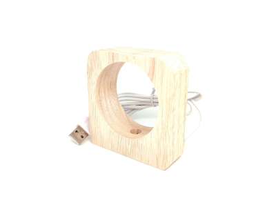 Fa talpas álló kerek LED világító talp ásványokhoz 8×7,5 cm