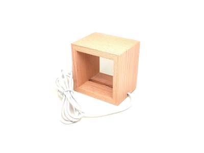 Fa talpas téglalap LED világító talp ásványokhoz 5×6,5 cm