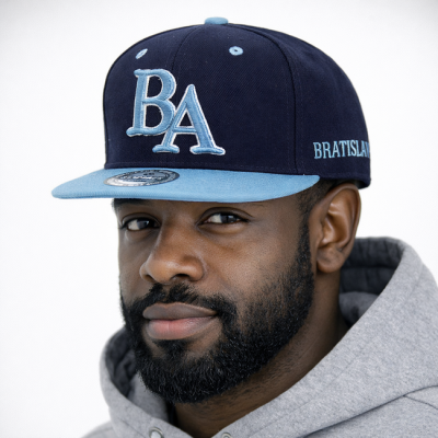 GangstaGroup BA Bratislava Logo Snapback Cap Navy Light Blue