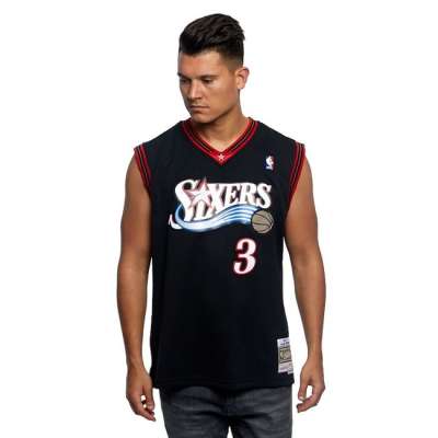 Mitchell & Ness Philadelphia 76ers #3 Allen Iverson black Swingman Jersey