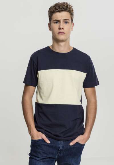 Urban Classics Contrast Panel Tee nvy/powderyellow